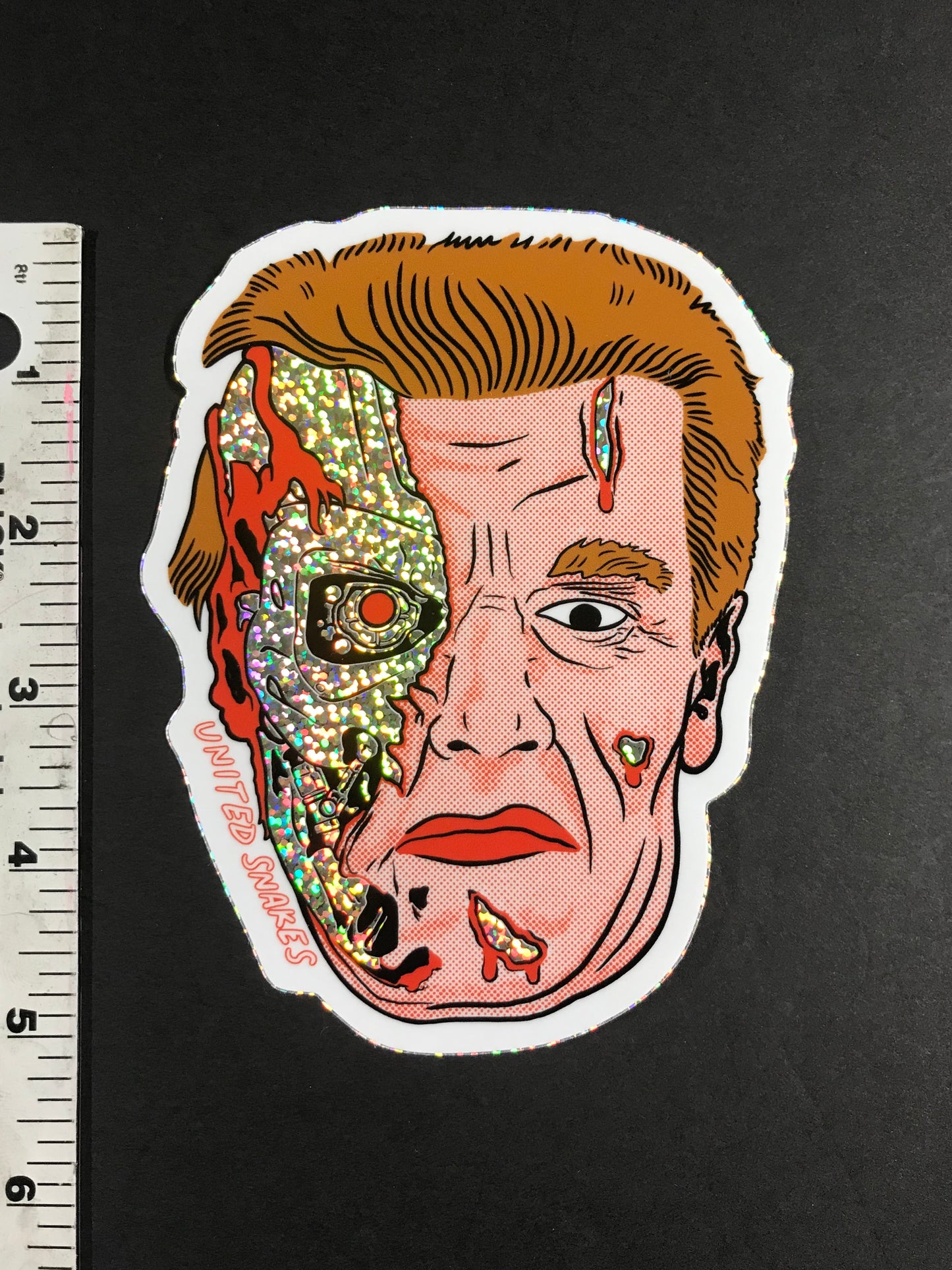T-800 GLITTER STICKER