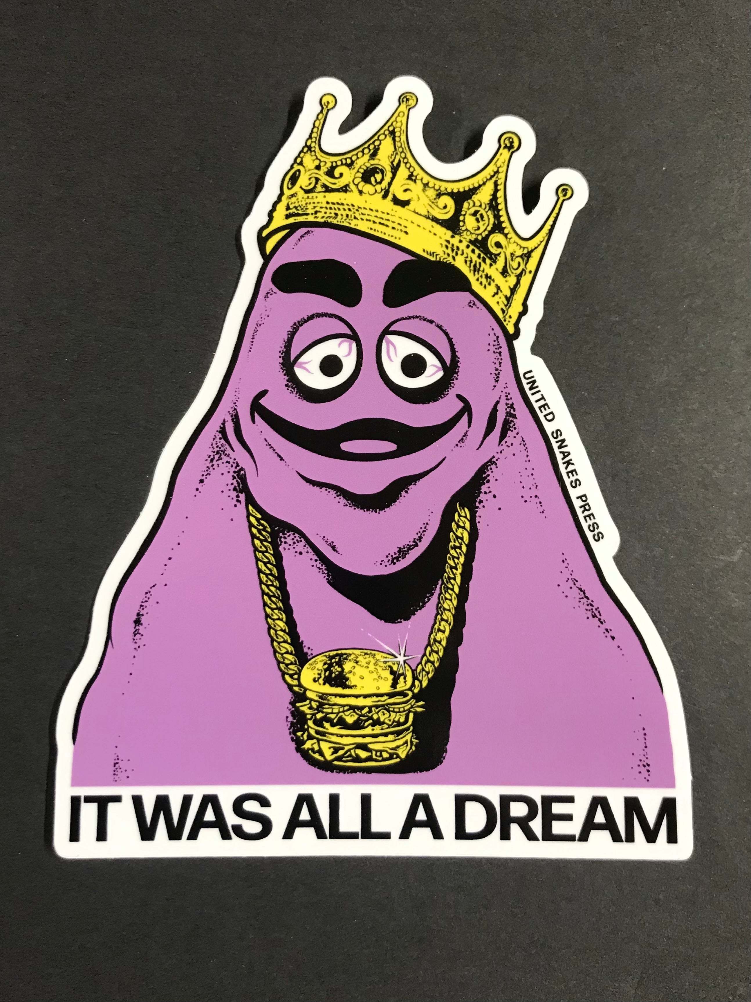 NOTORIOUS GRIMACE GIANT STICKER – United Snakes Press
