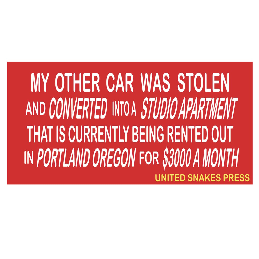 STOLEN IN PORTLAND BUMPER STICKER