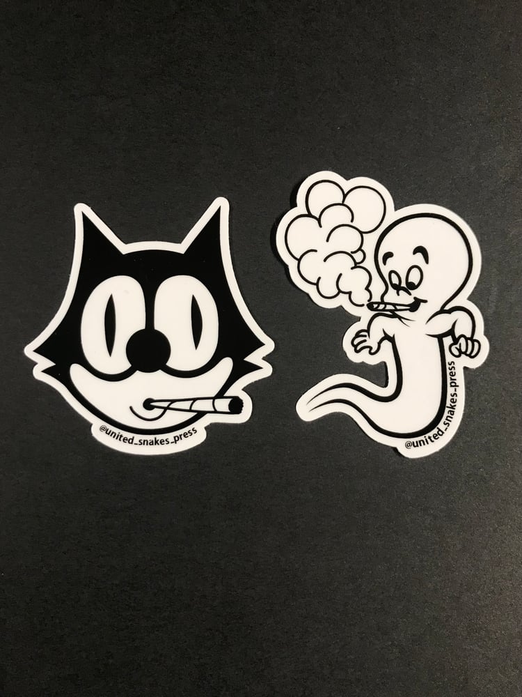 CAT AND GHOST STICKERS
